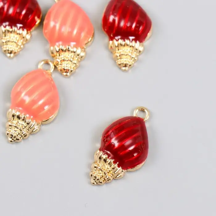 Декор для творчества металл, эмаль "Морская ракушка" МИКС 1,3х2,4 см