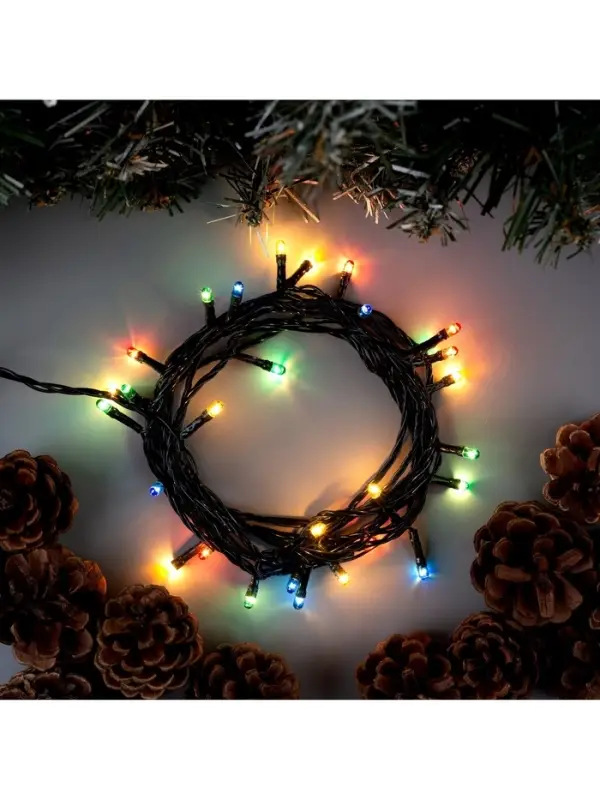 Гирлянда &laquo;Нить&raquo; 3 м, IP20, тёмная нить, 30 ламп, 8 режимов, 220 В, свечение мульти