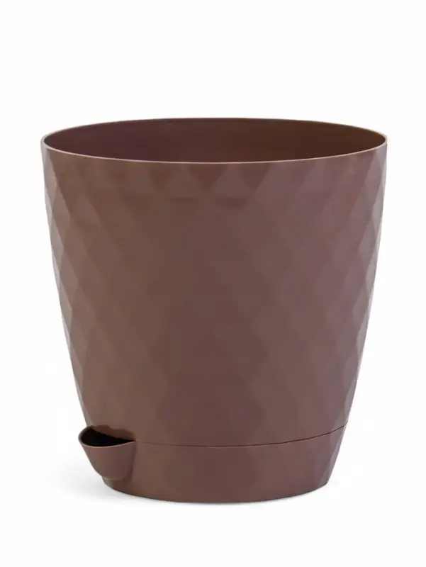 Кашпо с прикорневым поливом Кашпо с прикорневым поливом "Румба" 1,5 л, D14 см, h-14,5 см, цвет мокко