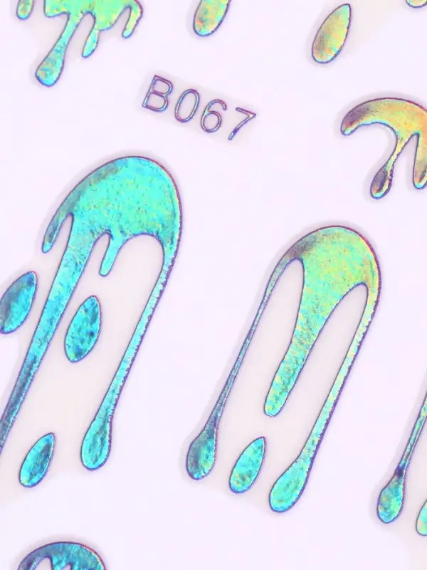 Наклейки для ногтей «Мороженое», голографические, фиолетовые