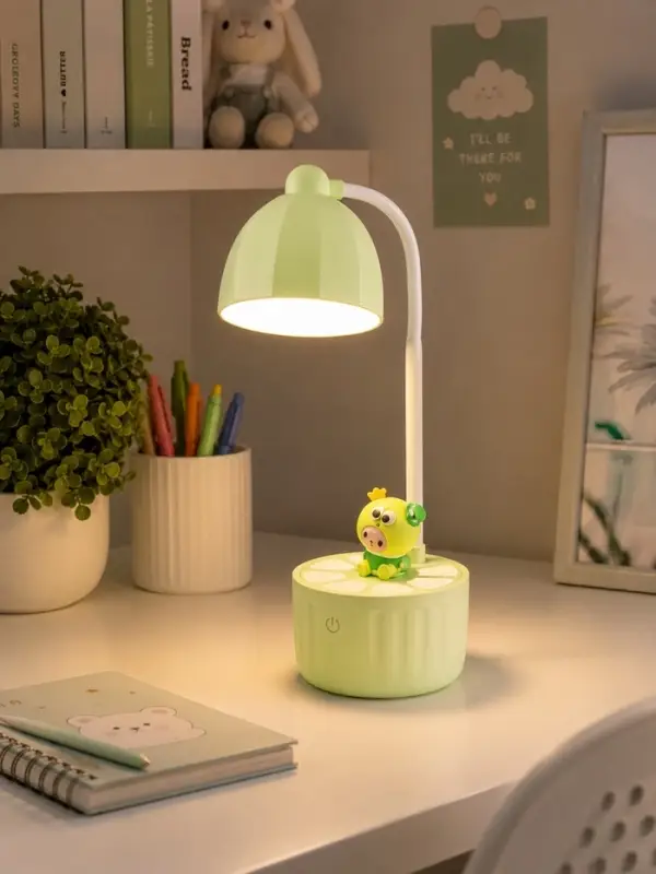 Лампа настольная RISALUX &laquo;Мини лягушонок&raquo;, светодиодная, 3 режима, 6.4 Вт, USB, салатовая, 10&times;10&times;37.5 см