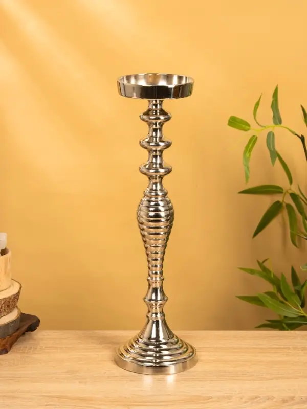 Подсвечник Подсвечник "Кубок" 13х13х43 см, алюминий, цв. серебро