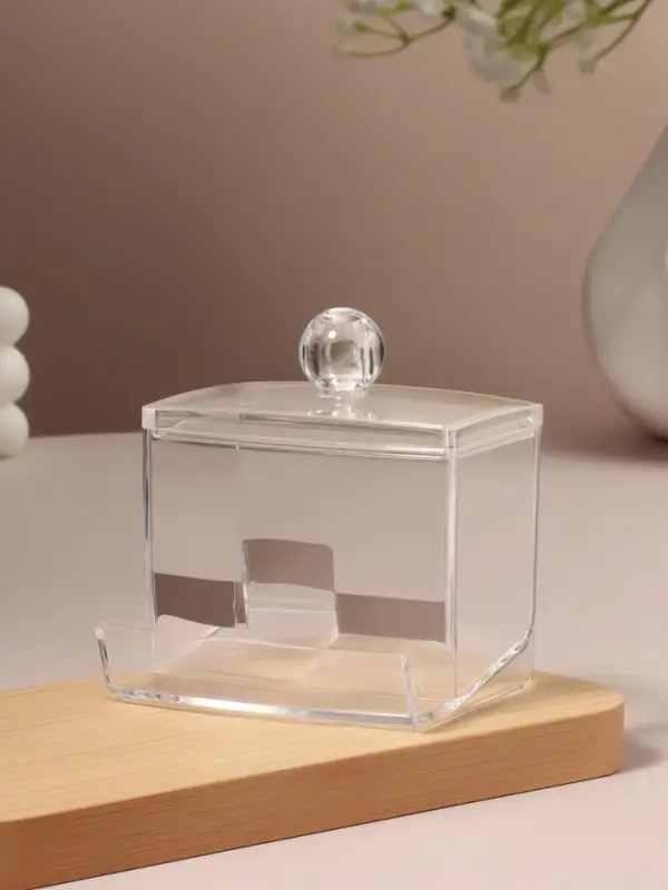 Органайзер для ватных палочек, с крышкой, 9&times;7&times;10 см, прозрачный