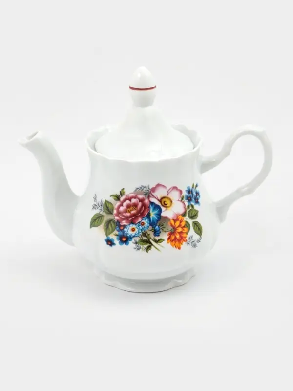 Чайник заварочный Добрушский завод &laquo;Букет цветов&raquo;, 800 мл, фарфор, белый