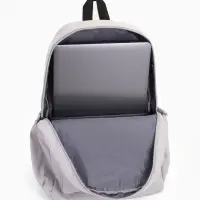 Рюкзак школьный на молнии, с карманами, с принтом, размер 30&times;12&times;43 см, серый