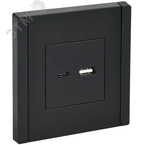 FORTE&PIANO Розетка USB A+C 3,1А FP150 черный IEK