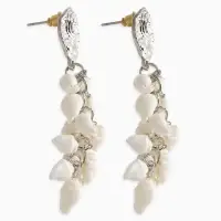 Серьги "Морской мир" ракушечки маленькие, цвет белый в серебре