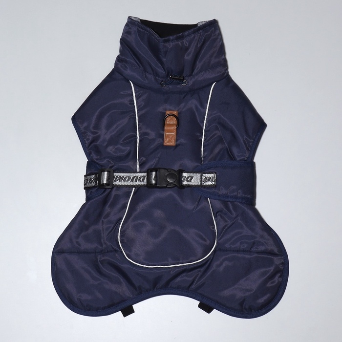 Попона для больших собак, мембранная ткань,  размер 2XL (ДС 43, ОШ 46, ОГ 62-68 см), синяя