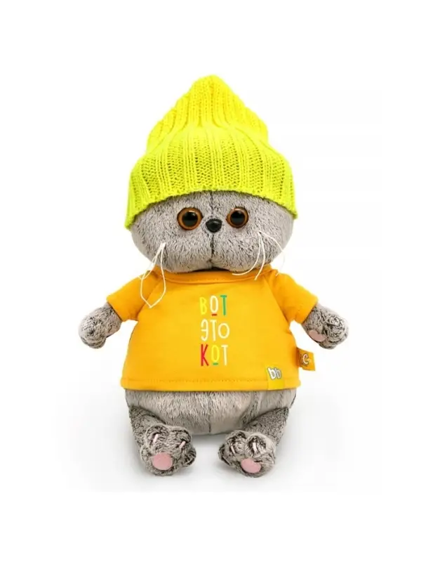 Мягкая игрушка &laquo;Кот Басик BABY в футболке и шапке&raquo;, 20 см