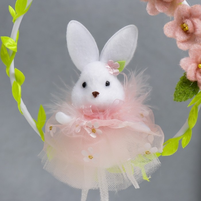 Сувенир подвес Сувенир подвес "Зайка на веночке с цветами" МИКС 15х21 см