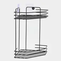 Полка для ванной угловая 2-х ярусная 20,5*20,5*31,5 см, цвет черный