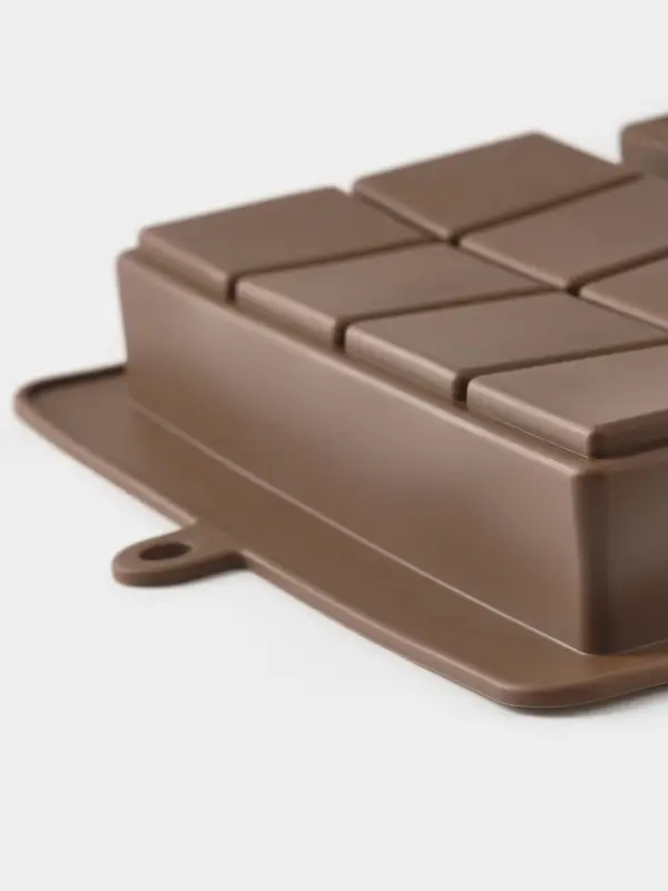 Форма для дубайского шоколада Доляна &laquo;Квадраты, пирамиды&raquo;, 2 плитки, 21&times;19&times;2.5 см, силикон, коричневая