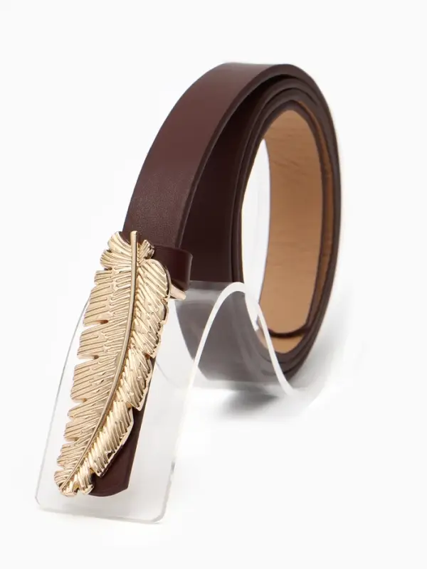 Ремень женский &laquo;Перо&raquo;, гвоздик, 2&times;110 см, без винта, коричневый