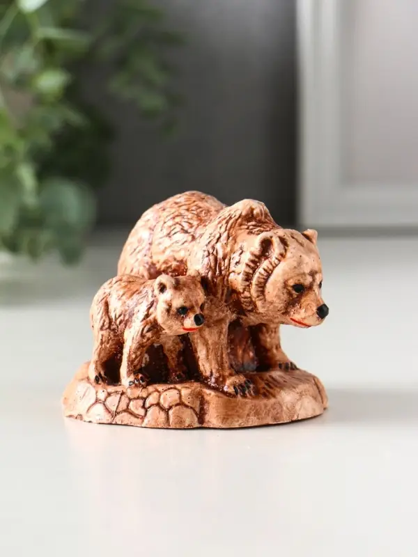 Фигурка гипс &laquo;Медведь с медвежонком&raquo;, 6.5&times;7&times;9.5 см