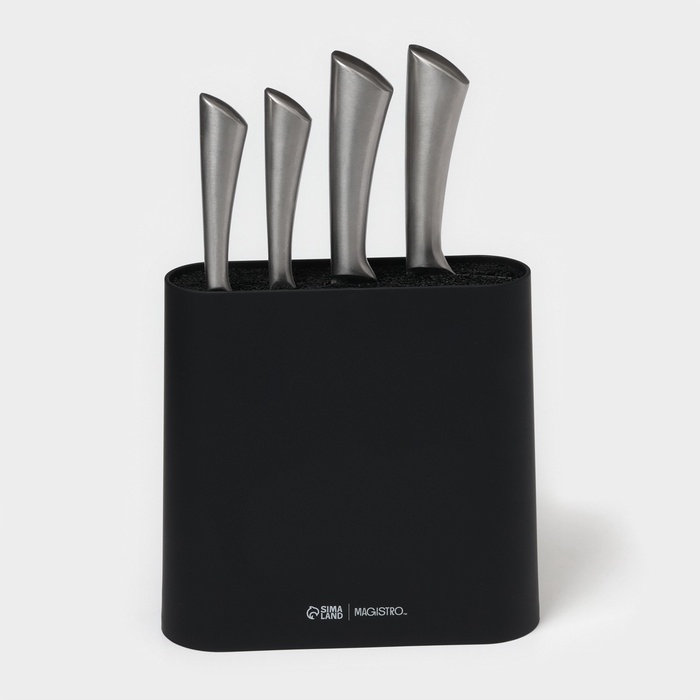Подставка для ножей с наполнителем Magistro «Нежность», пластик, 21×7,5×22, чёрная Подставка для ножей с наполнителем Magistro «Нежность», пластик, 21×7,5×22, чёрная