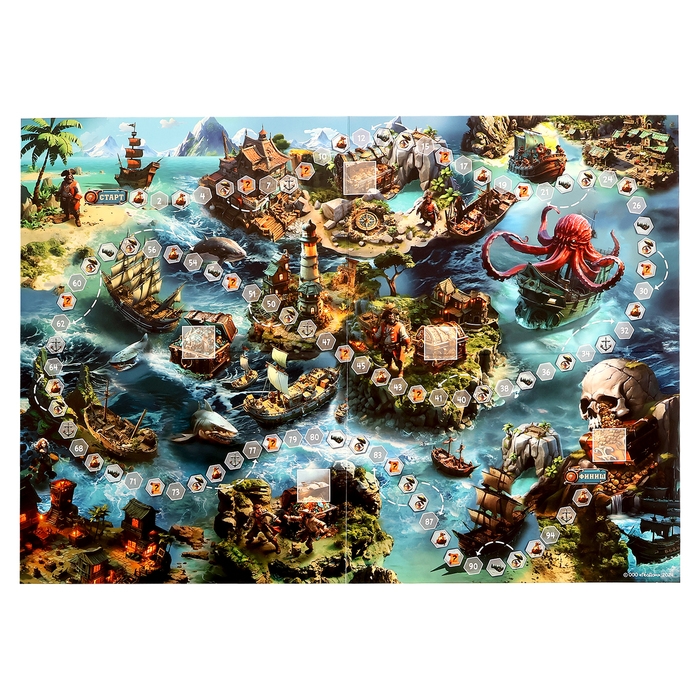 Настольная игра «Тайна пиратского клада», с викториной Настольная игра «Тайна пиратского клада», с викториной