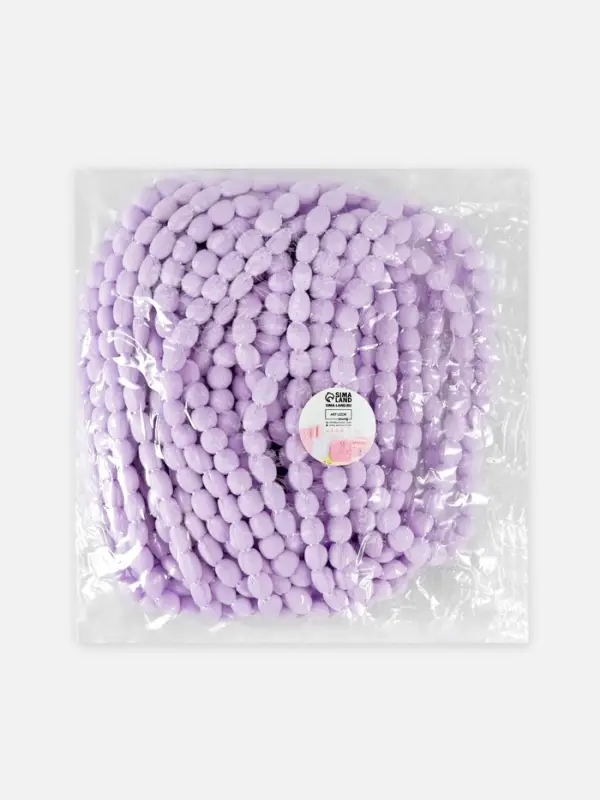 Тесьма декоративная с помпонами, 10 мм, 9.1&plusmn;0.5 м, сиреневая