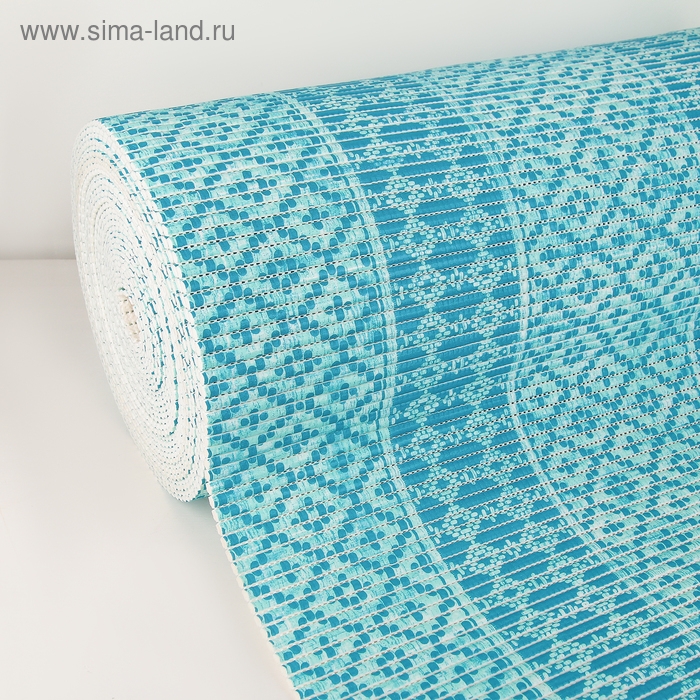 Коврик для ванной комнаты «Квадраты», ширина 65 см, рулон 15 м, цвет голубой