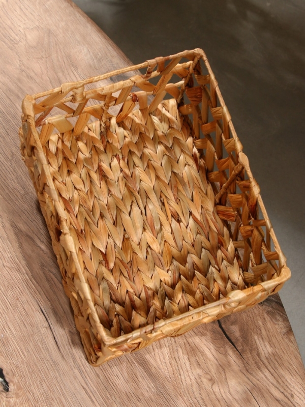 Корзина плетеная 30x23x15 см, водный гиацинт