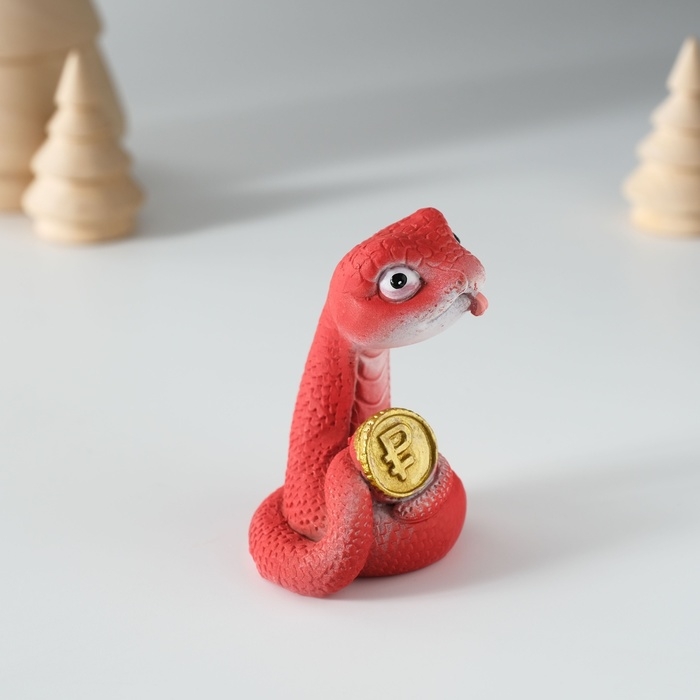 Сувенир полистоун Сувенир полистоун "Змейка с символом богатства" МИКС 4х3,5х6,5 см