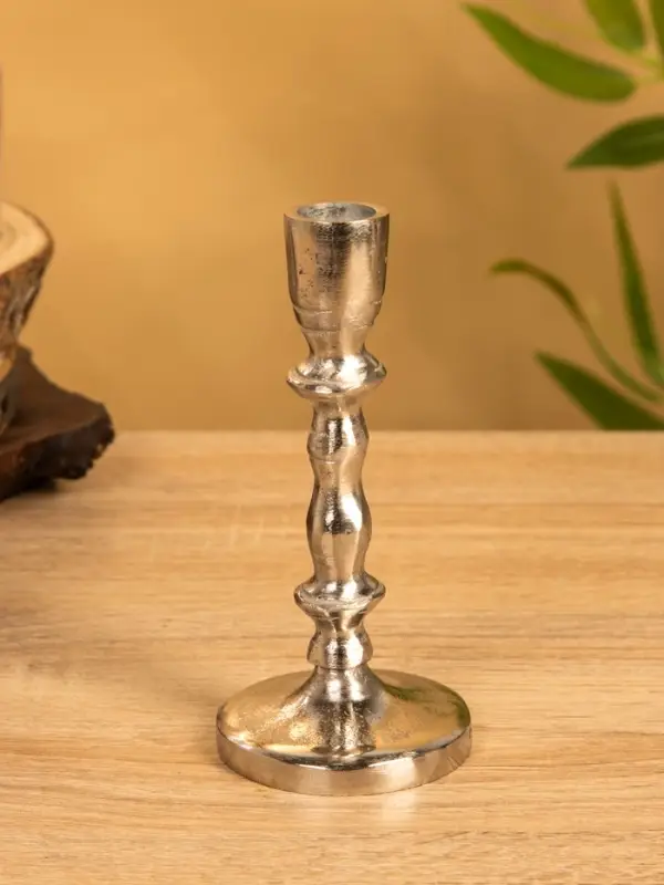 Подсвечник  Подсвечник "Зима" 7х7х15 см, алюминий, цв. серебро