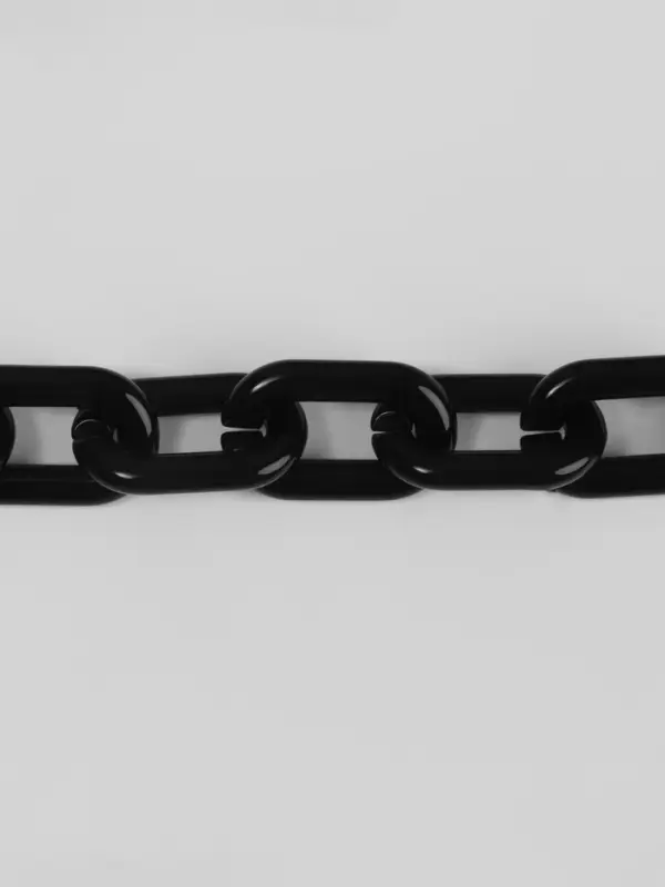 Цепочка для сумки, пластиковая, 31&times;19 мм, 120 см, цвет чёрный