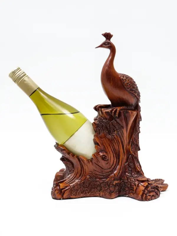 Подставка под бутылку TAKE IT EASY &laquo;Павлин&raquo;, полистоун под дерево, 23&times;15&times;33 см