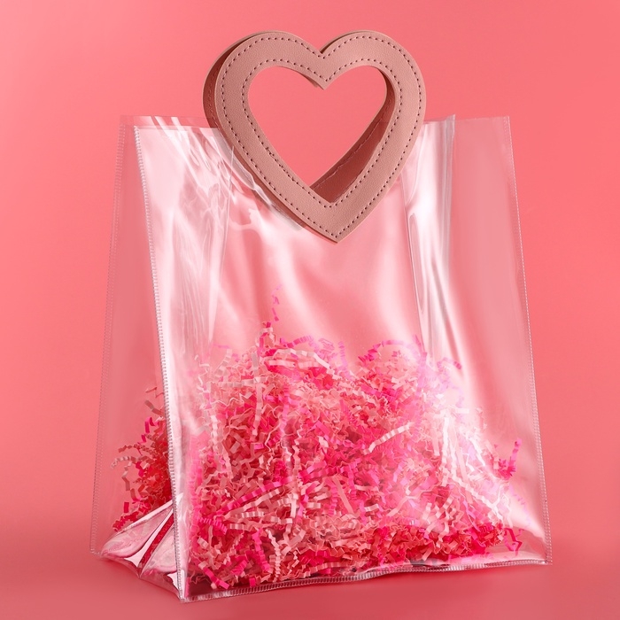 Пакет подарочный из ПВХ, розовый, 25 x 28 x 15 см Пакет подарочный из ПВХ, розовый, 25 x 28 x 15 см