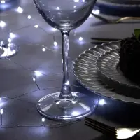 Гирлянда &laquo;Мишура&raquo; 5 м, роса, IP20, серебристая нить, 100 LED, свечение белое, USB