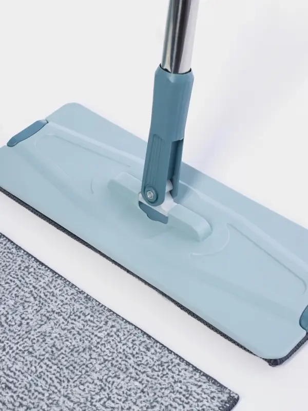 Швабра с отжимом и ведро Доляна, швабра плоская, ведро с двумя отсеками, 8 л, дополнительная насадка