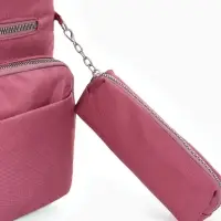 Рюкзак городской, с косметичкой, 5 карманов, бордовый