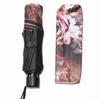 Зонт механический &laquo;Воздушные пионы&raquo;, эпонж, 4 сложения, 8 спиц, R=48/55 см, d=96 см, МИКС