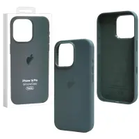 Чехол iPh 16 Pro Silicon Case 100% ORG (MagSafe + анимация NFC Clear) c LOGO Pacific Green
