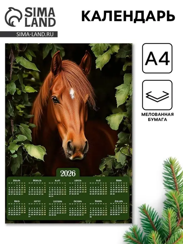 Календарь настенный 2026 «Конь», А4 Календарь настенный 2026 «Конь», А4