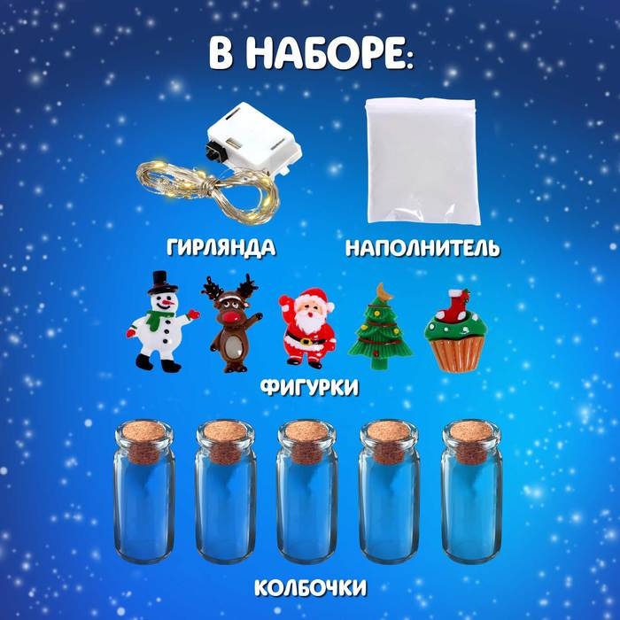 Набор для опытов «Новогодняя гирлянда: Ёлочка и Дед Мороз» Набор для опытов «Новогодняя гирлянда: Ёлочка и Дед Мороз»