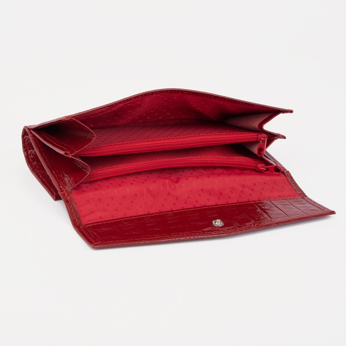 Кошелёк женский на кнопке, цвет красный Кошелёк женский на кнопке, цвет красный