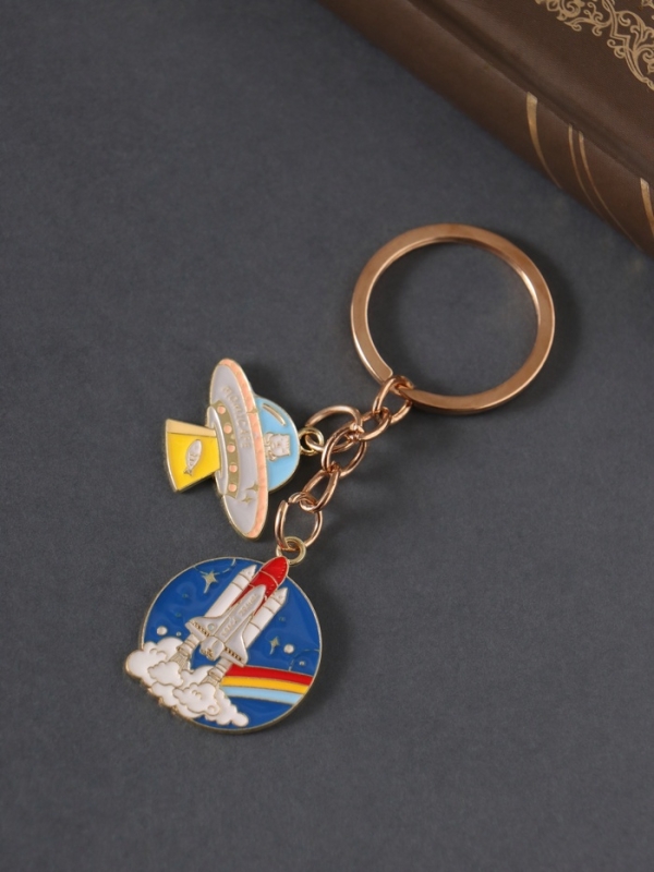 Брелок металл, эмаль "Космос" 9 см
