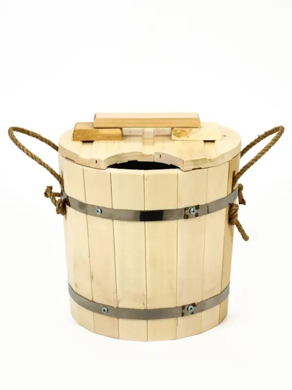 Запарник - ведро для бани и сауны, 7 л, липа, оцинкованная вставка, с крышкой, &laquo;Добропаровъ&raquo;