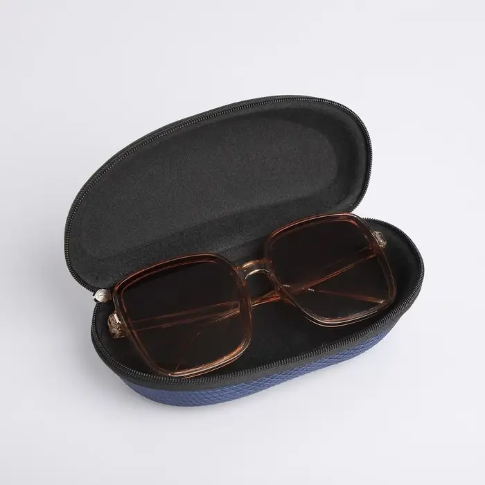 Футляр для очков на молнии, длина 17 см, цвет синий Футляр для очков на молнии, длина 17 см, цвет синий