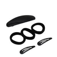 Набор для волос QF &laquo;Авиталь&raquo;, 3 резинки 6 см, заколка - автомат 9 см, 2 заколки 4.5 см, чёрный