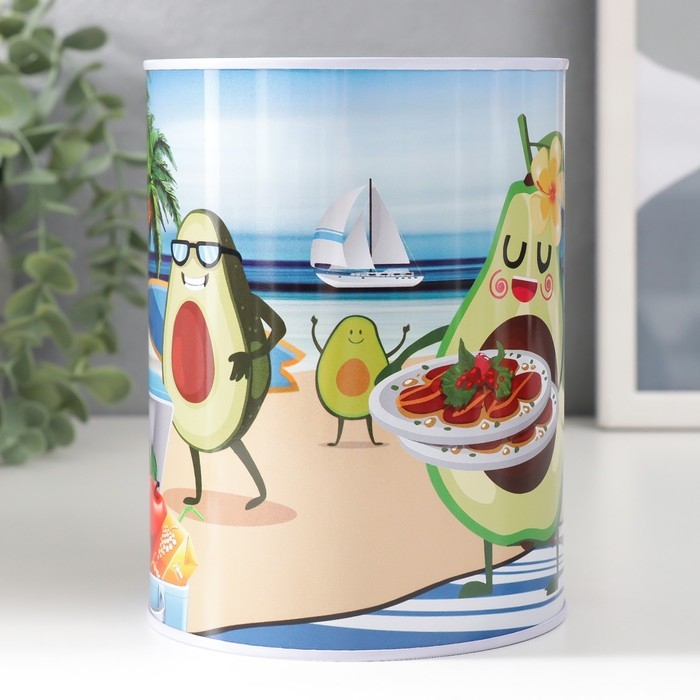 Копилка металл Копилка металл "Авокадо на отдыхе" МИКС 10х10х15 см