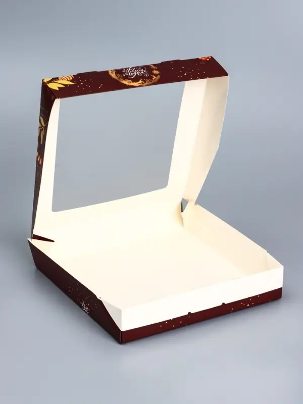 Коробка складная, подарочная новогодняя с окном Merry christmas 20×20×4 см Коробка складная, подарочная новогодняя с окном Merry christmas 20×20×4 см