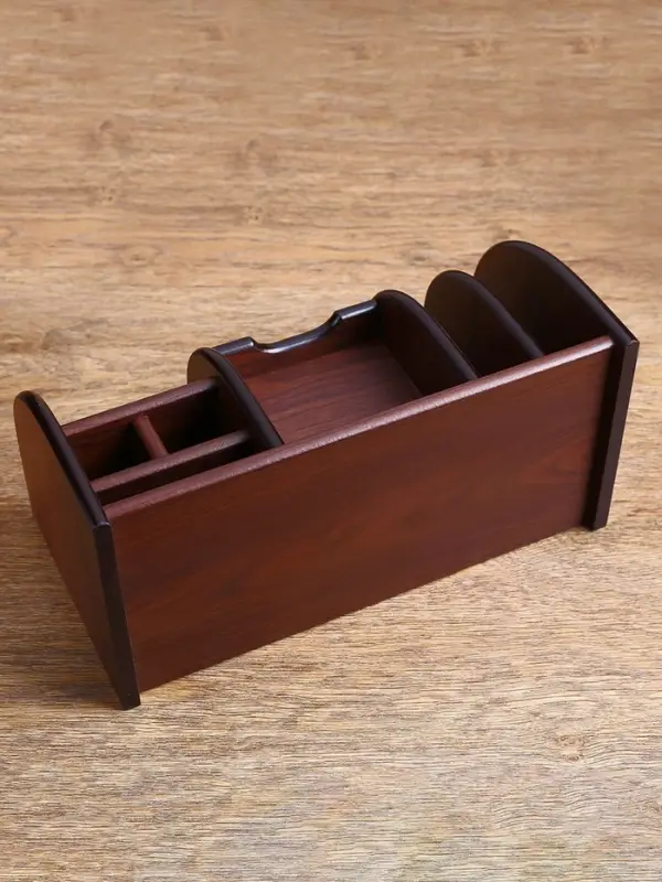 Органайзер 7 секций, 2 выдвижных ящика, серия Орех с кантом темным, 16&times;30&times;15 см