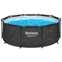 Бассейн каркасный Steel Pro, 305&times;100 см, круглый, цвет графит, 561MQ Bestway