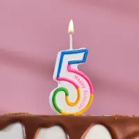Свеча для торта цифра «5», 7 см