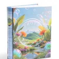 Фотоальбом на 200 фото 10х15 см "Цветущие зелёные луга" в коробке 20,5х5,5х26 см