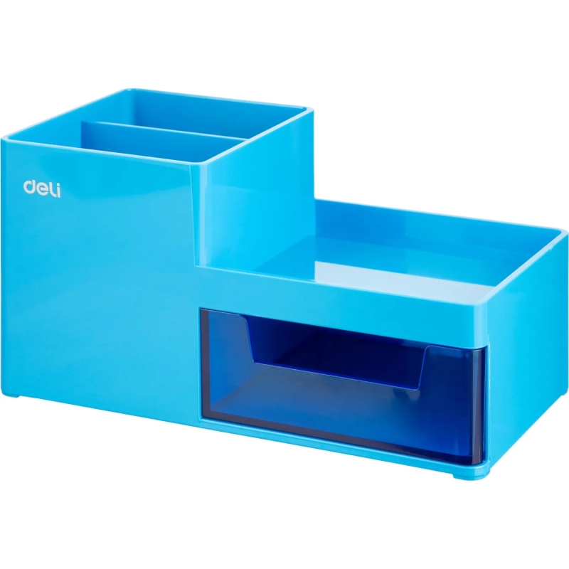 Подставка-органайзер Deli Rio EZ25130, 1 выдвижной лоток, 3 отд, синий
