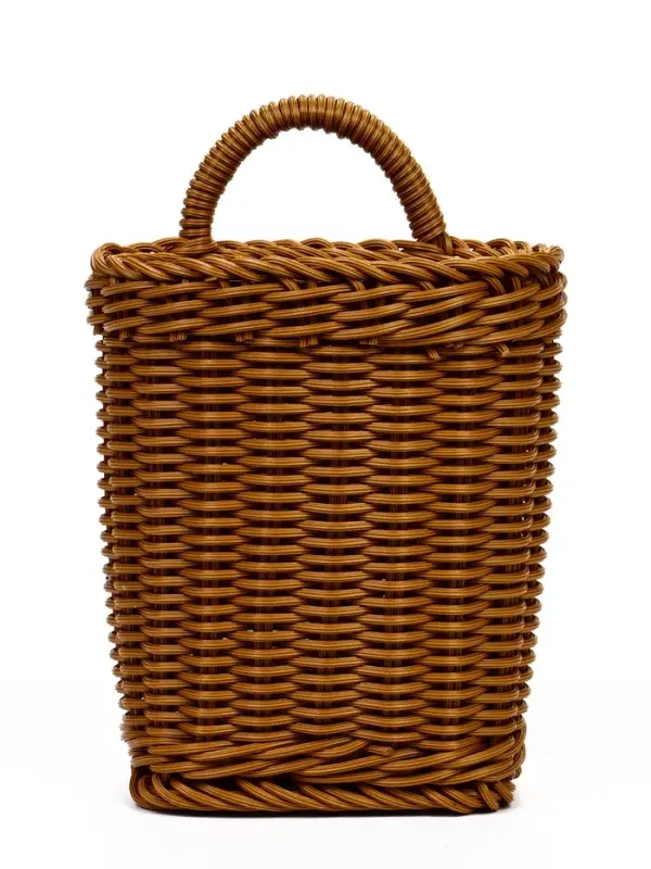 Корзина пластик 15 х 18 х 12 см, ручка 10 см коричневый