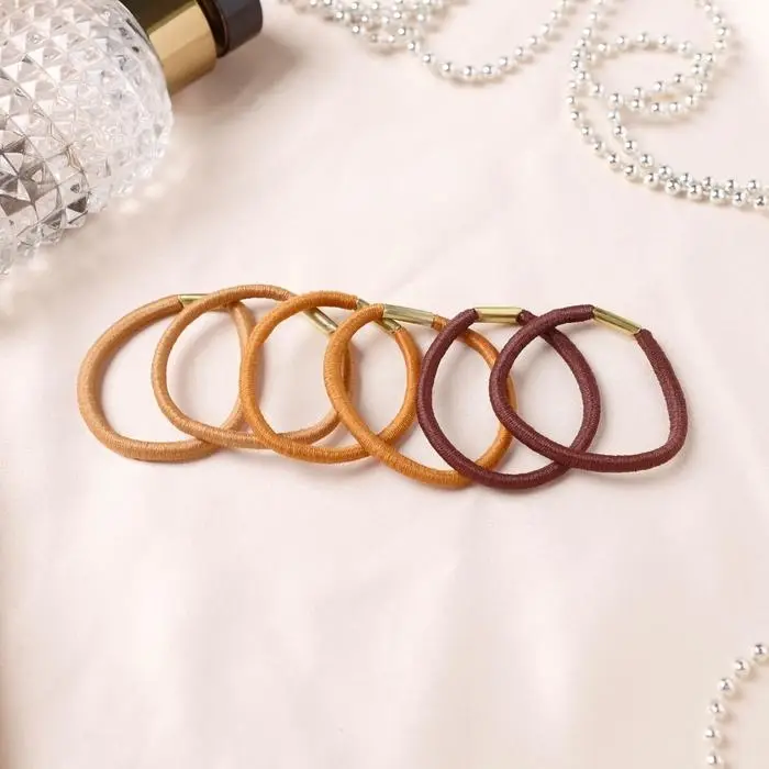 Резинки для волос "Мокко" (набор 12 шт) 4 см, коричневый