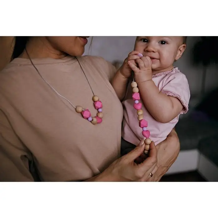 Держатель для пустышки «Зефирка» с прорезывателем, силиконовый